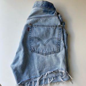vintage levi’s — distressed denim shorts